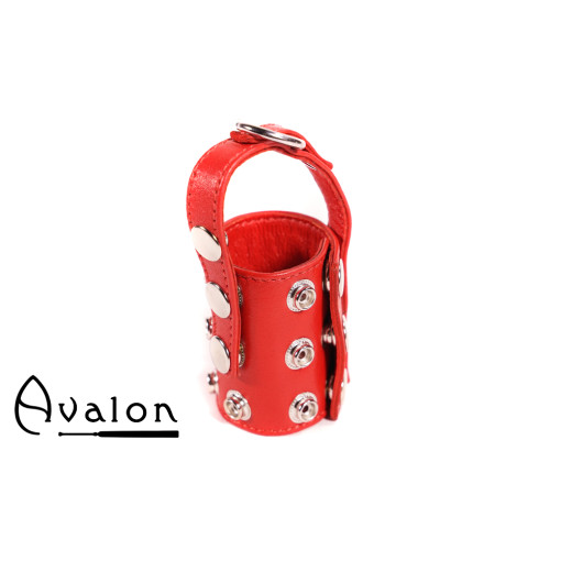 Avalon - STRETCHED - Ballestrekker i lær med D-ring Rød