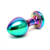Sensual Glass Melany - Regnbuefarget Buttplug av Glass