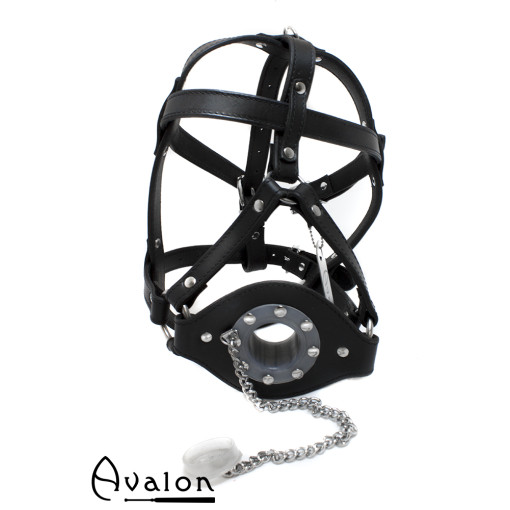 Avalon - PUBLIC - Hodeharness i Lær med Gag og Topp Avalon - PUBLIC - Hodeharness i Lær med Gag og Topp