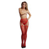 Le Desir - Suspender Pantyhose av netting og rhinestones - Rød