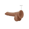 RealRock - Dildo med pung - 7" / 17 cm - Tan