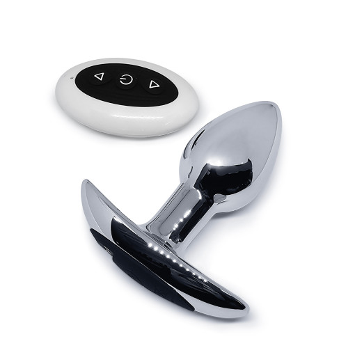 BQS - Metallbuttplug med Vibrasjoner og Fjernkontroll - Anker stopper 