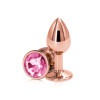 BQS - Buttplugg i rosegull metall med rosa krystall - Small BQS - Buttplugg i rosegull metall med rosa krystall - Small