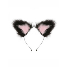 BQS - Ører med hårbøyle Sort og Rosa