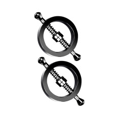 BQS - Runde brystklyper med fjæring - Sort