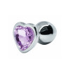 BQS - Buttplug med Hjertekrystall - Lilla - Medium BQS - Buttplug med Hjertekrystall - Lilla - Medium