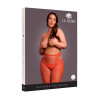 Le Desir - Cut-out Nettingstrømper - Rød med gulldetaljer - Queen Size Le Desir - Cut-out Nettingstrømper - Rød med gulldetaljer - Queen Size