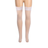 Gnist - Nettingstrømper med Blondekant - Hvit
