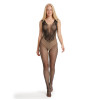 Gnist Undertøy - Netting Catsuit med Blomstermønster – Sort