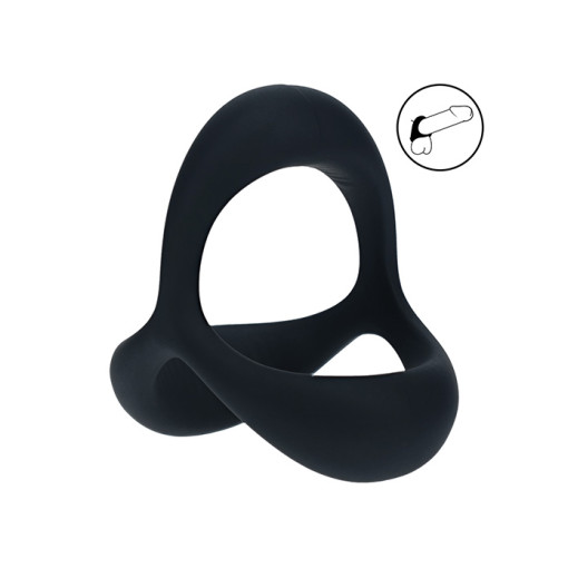 Levelz - Tri Ergo - Silikon Tri Penisring - Sort