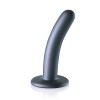 OUCH! - Smooth Silicone - Enkel dildo med sugekopp - Gun Metall