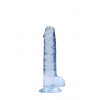 Realrock – Crystal Clear – Realistisk Dildo med Pung – Blå - 17 cm Realrock – Crystal Clear – Realistisk Dildo med Pung – Blå - 17 cm