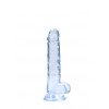 Realrock – Crystal Clear – Realistisk Dildo med Pung – Blå - 17 cm Realrock – Crystal Clear – Realistisk Dildo med Pung – Blå - 17 cm