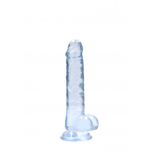 Realrock – Crystal Clear – Realistisk Dildo med Pung – Blå - 17 cm Realrock – Crystal Clear – Realistisk Dildo med Pung – Blå - 17 cm