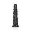 RealRock - Slim Realistic Dildo med sugekopp - 6" / 15,5 cm  - Sort 