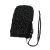 Lace Hood Shiny Diamonds - Maske med Stener - Sort