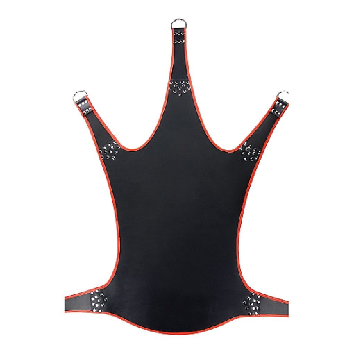 MR. SLING  - Lær sling  med 5 punkter - sort og rødt