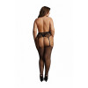 Le Desir - Nettingstrømper med strømpeholder med blondemønster - Sort - Queen size 2XL-5XL Le Desir - Nettingstrømper med strømpeholder med blondemønster - Sort - Queen size 2XL-5XL