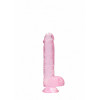 Realrock – Crystal Clear – Realistisk Dildo med Pung – Rosa - 15 cm Realrock – Crystal Clear – Realistisk Dildo med Pung – Rosa - 15 cm