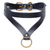 Master Series - Bondage Baddie Collar With O-ring - Sort/Gull Master Series - Bondage Baddie Collar With O-ring - Sort/Gull