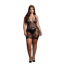 Le Desir - Kort halterneck minikjole med korsett detaljer - XL-4XL