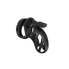 Man Cage - Model 24 - Kuklås 3,5" 9 cm - Silikon - Sort 