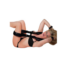 OUCH! -  POLSTRET LÅR RESTRAINTS MED HÅNDCUFFS - SORT