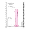 Realrock – Crystal Clear – Enkel Realistisk Dildo – Rosa - 20 cm