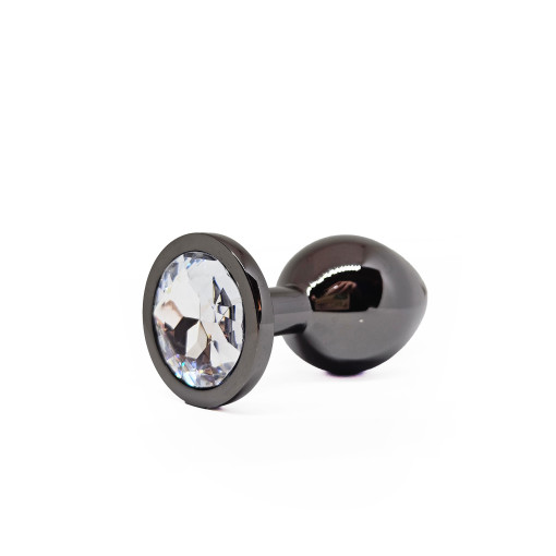 BQS - Sort Buttplug med Krystall - Small BQS - Sort Buttplug med Krystall - Small