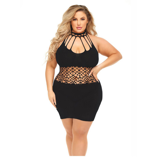 Pink Lipstick - Rich B Phase - Sort kjole - Plus size 