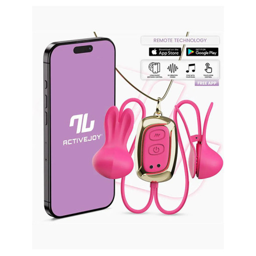 Intoyou - Tickly - Vibrerende brystklyper med kjede og app - Rosa 