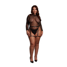 Le Desir - Shimmer body med PU harness Queen Size (XL-4XL)