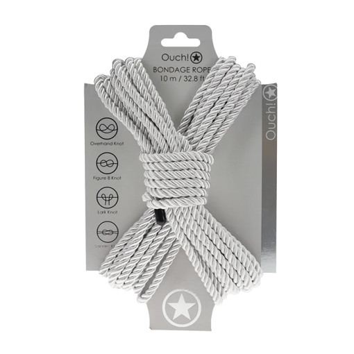 Ouch! Bondagetau - 10 meter - 6mm - Sølv Ouch! Bondagetau - 10 meter - 6mm - Sølv
