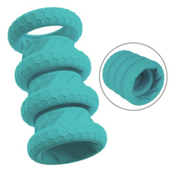 You2Toys - 3 in 1 Cock & Ball Ring Sett med Bumperfunksjon - Turkis